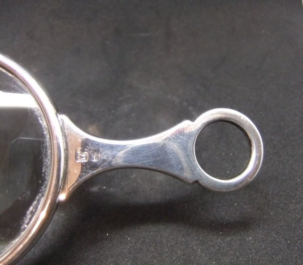 Solid Sterling Silver Synder & Beddoes Chatelaine Magnifying Glass Pendant 1905