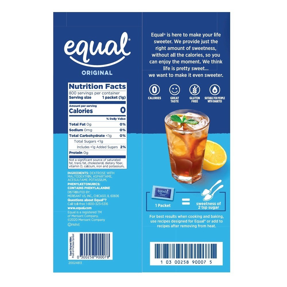 Zero Calorie Sweetener, Sugar Substitute, 800 Packets