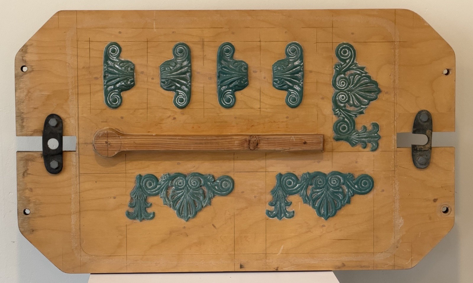 Mid Century Industrial Wood Foundry Mold Abstract Wall Art 1960 Patterns