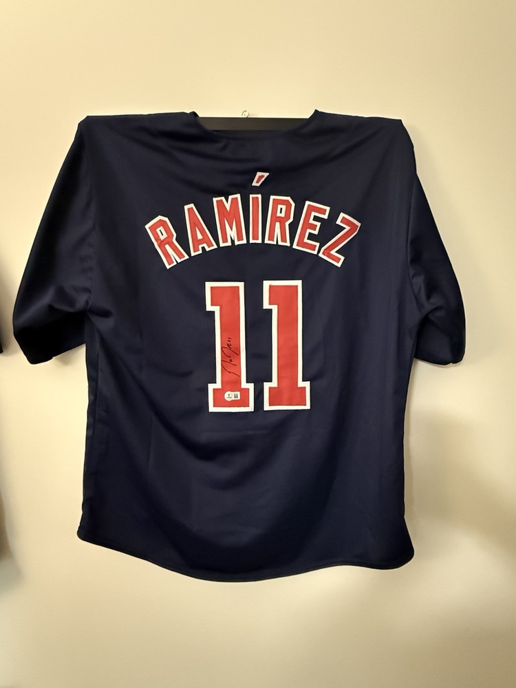 Jose Ramirez #11 Custom Autographed Jersey Beckett Authenticated