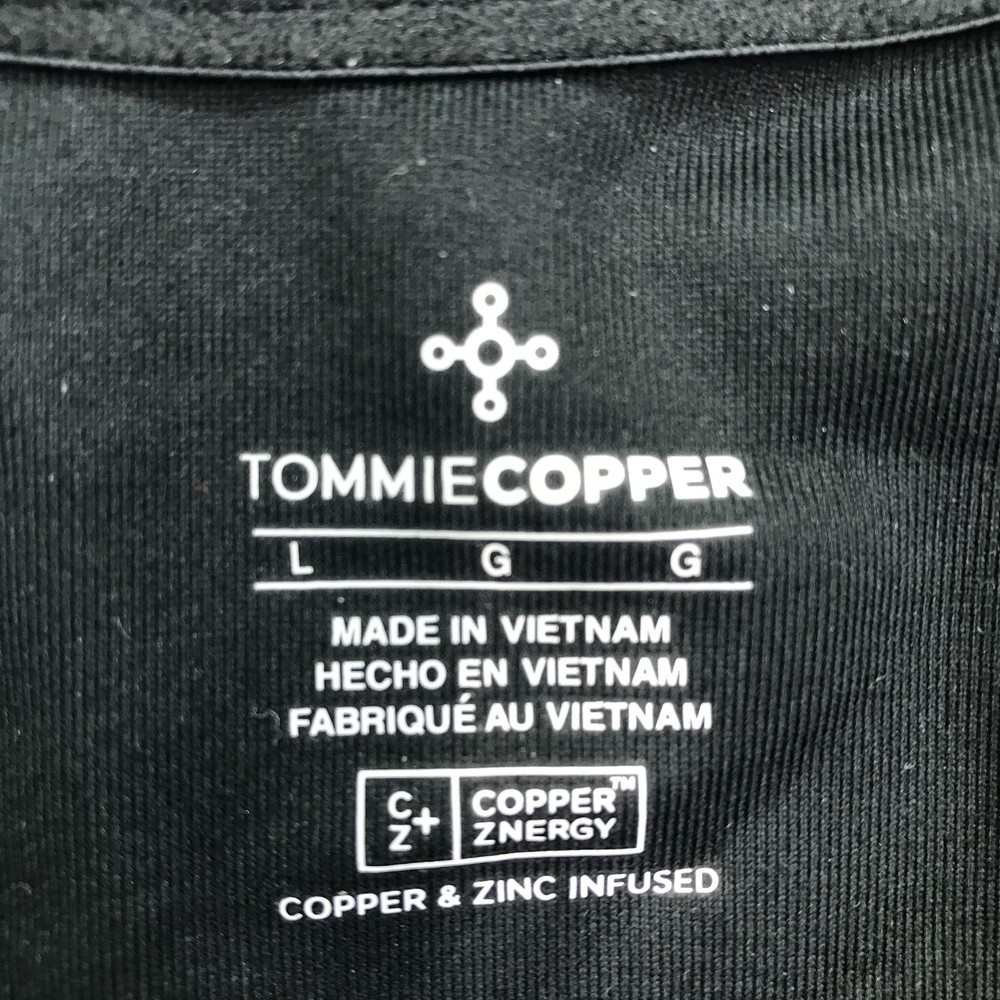 Tommie Copper Womens Back Support Compression Zip Jacket Top Large Black