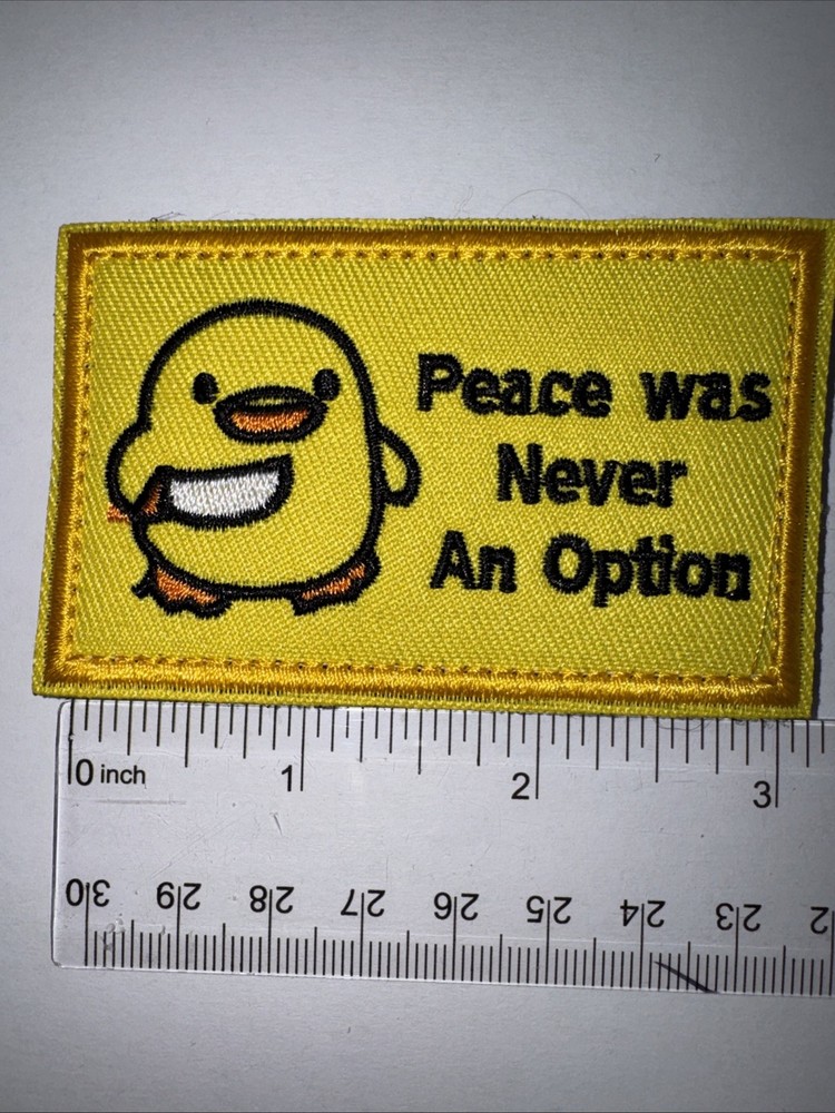 PEACE WAS NEVER AN OPTION Morale Patch Hook and Loop Patch