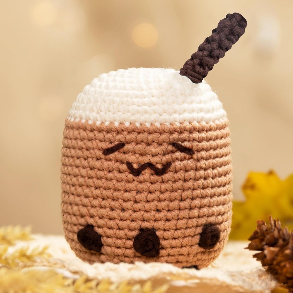 Crochet Kit for Beginners – Multi-Emotion Boba w/ Yarn & Video Tutorials