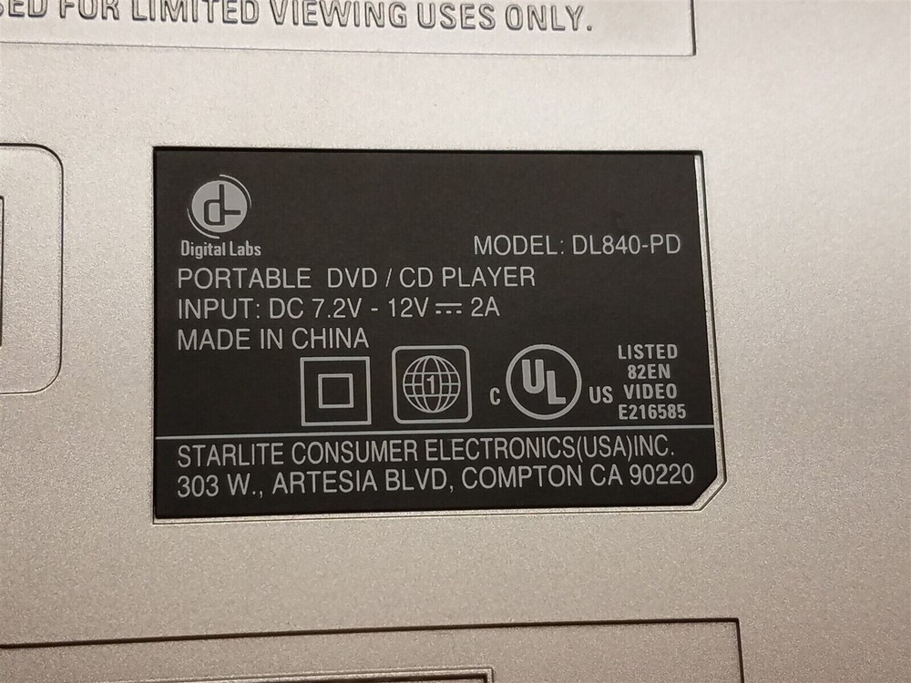 ⭐️⭐️⭐️⭐️⭐️ *READ* Digital Labs DL840-PD 8.5" LCD Portable DVD / CD Player Bundle