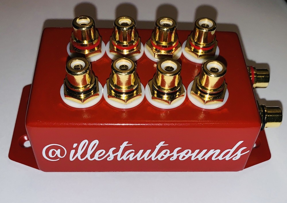 rca distribution block 1-4 rca splitter In Red