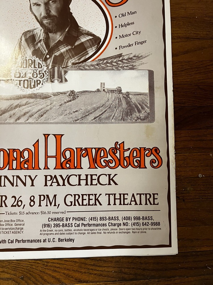 Neil Young concert poster 84/85