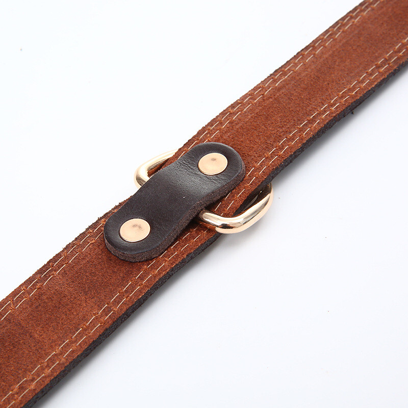 Genuine Leather Dog Collar Durable Alloy Hardware for Medium Extra Large Dogs