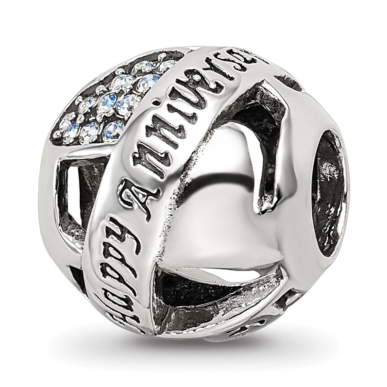 Silver Reflections Crystals Anniversary Bead QRS3462