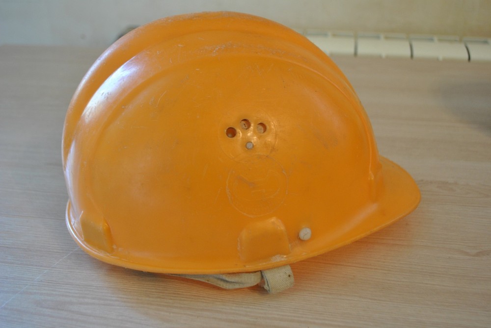 Vintage Soviet construction helmet