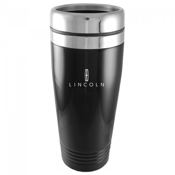 Lincoln Logo Black 16oz Stainless Steel Tumbler Travel Mug Official Licensed