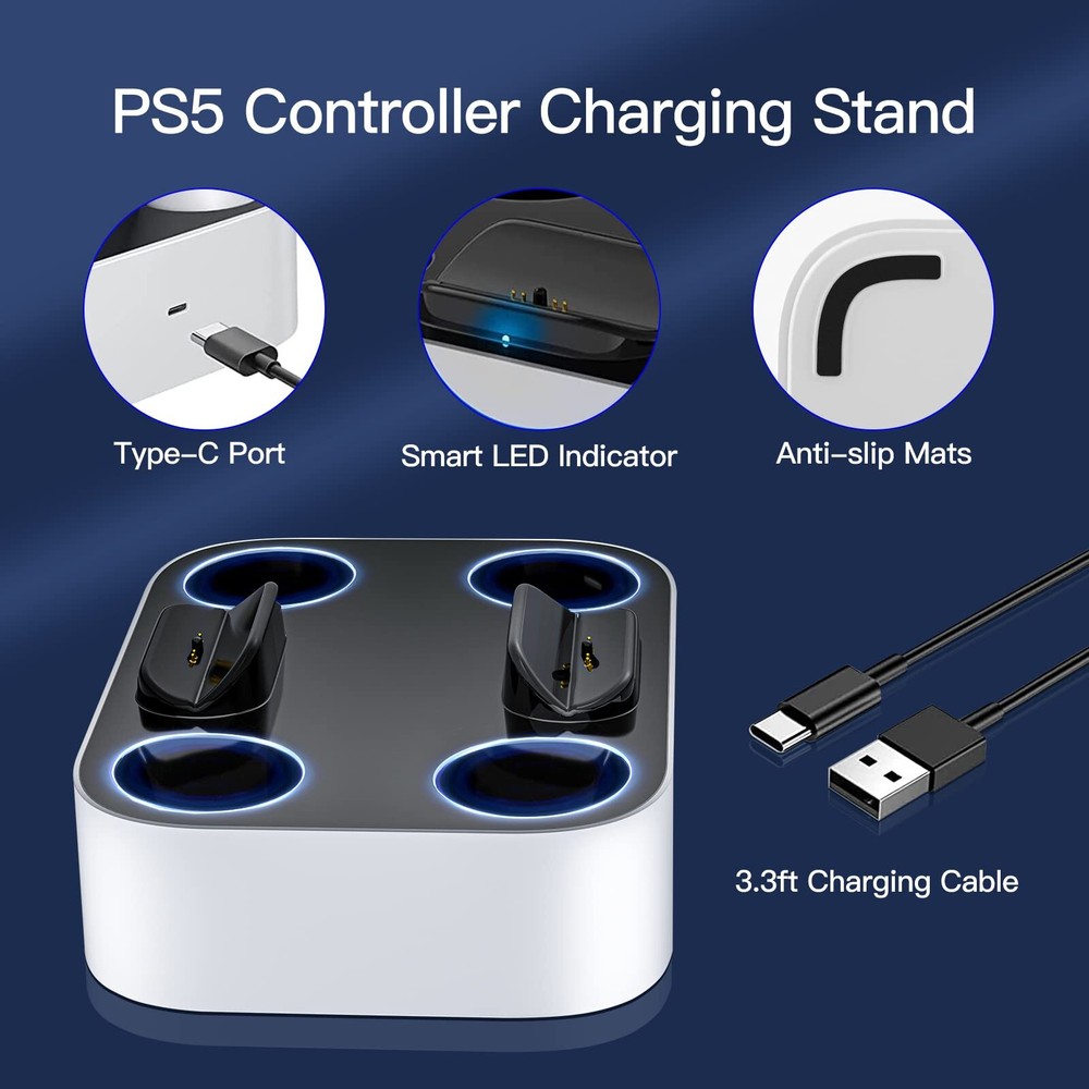 PS5 Wireless Controller Usb Type-c Dual Fast Charger PS5 Type-C Charging Station