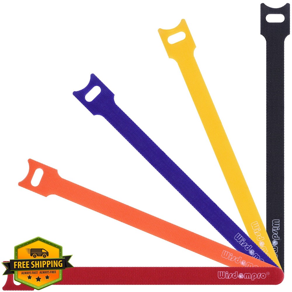 50pk 8'' Hook and Loop Cable Ties Wisdompro