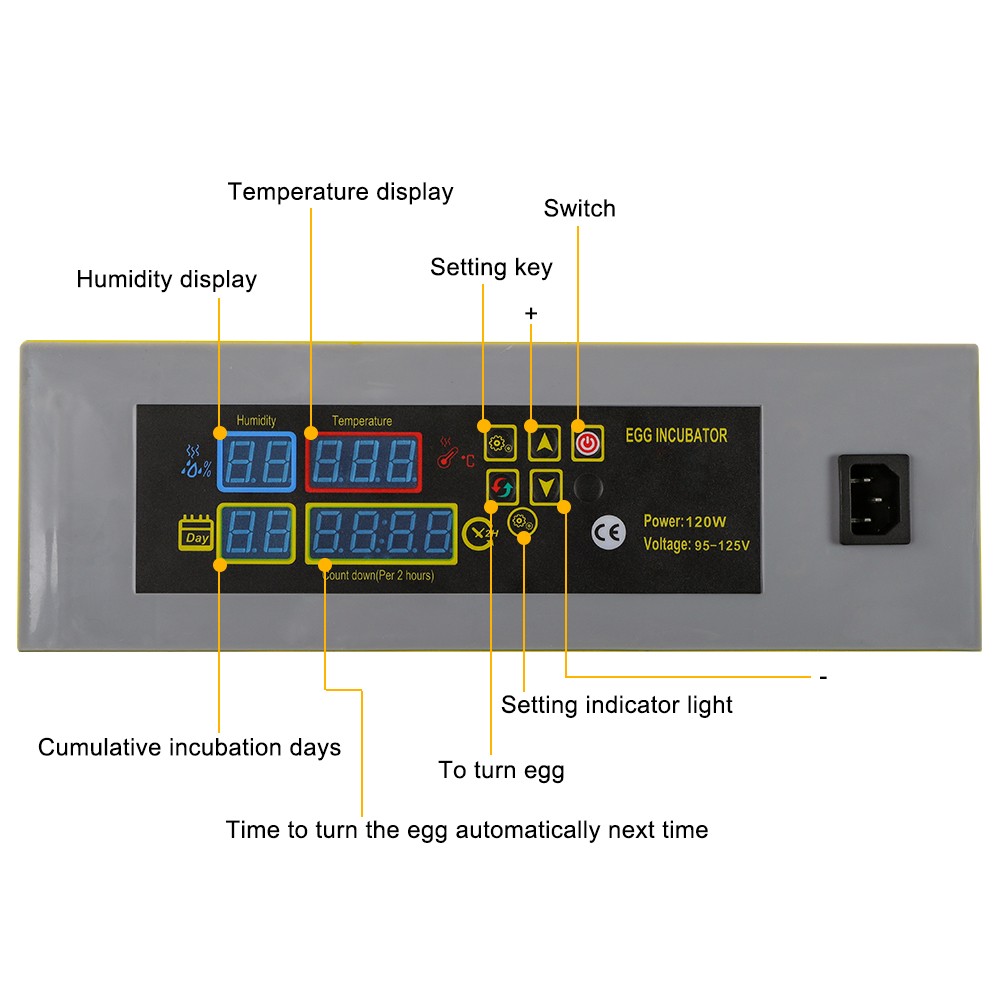 New Automatic 112 Eggs Incubator Temperature Control Digital Chicken Egg Hatcher