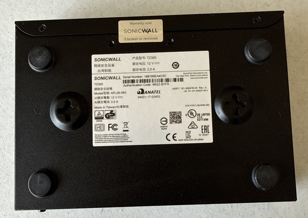 SonicWall TZ300 Firewall APL28-0B4