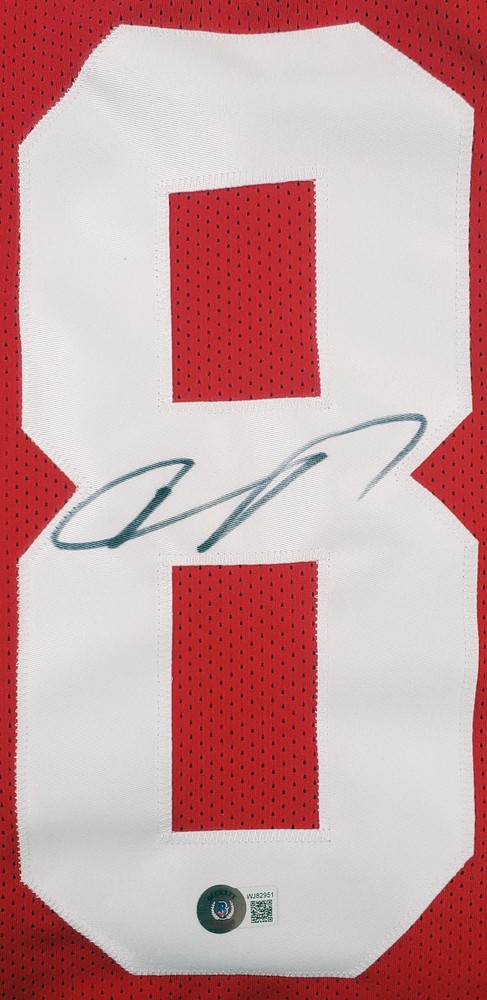 Vernon Davis Authentic Signed Red Pro Style Framed Jersey Autographed BAS Wit