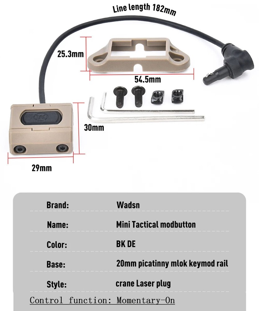 Tactical ModButton Pressure Hotbutton Romote Switch For DBAL A3 OGL Aiming Laser