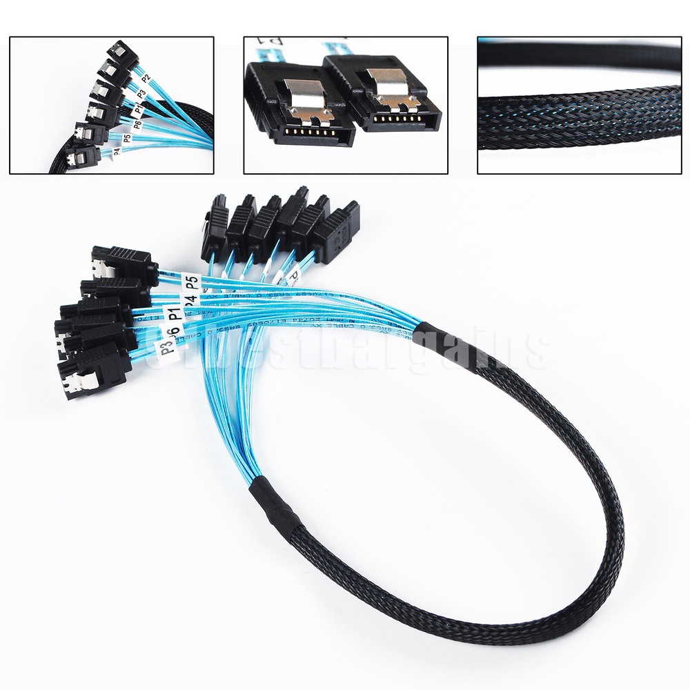 SATAIII Cable 6Pcs 6Gbps for Bitcoin Server CD DVD Drive Raid HDD SSD Data Cable