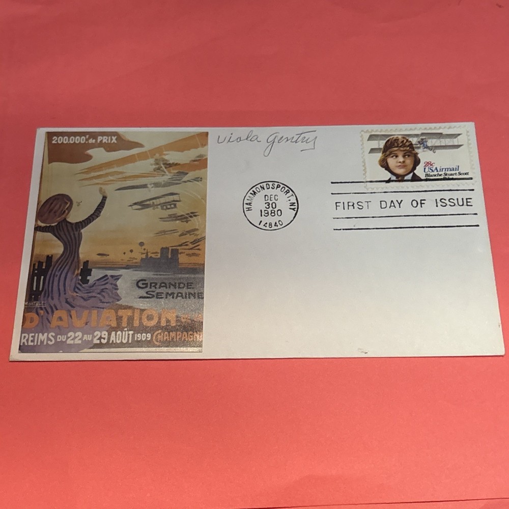 Aviator Viola Gentry Signed Envelope