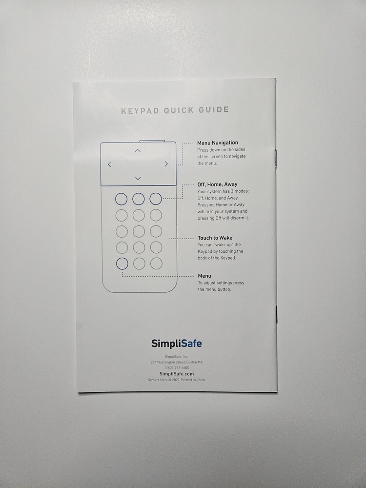 Simplisafe Setup Guide Manual Only