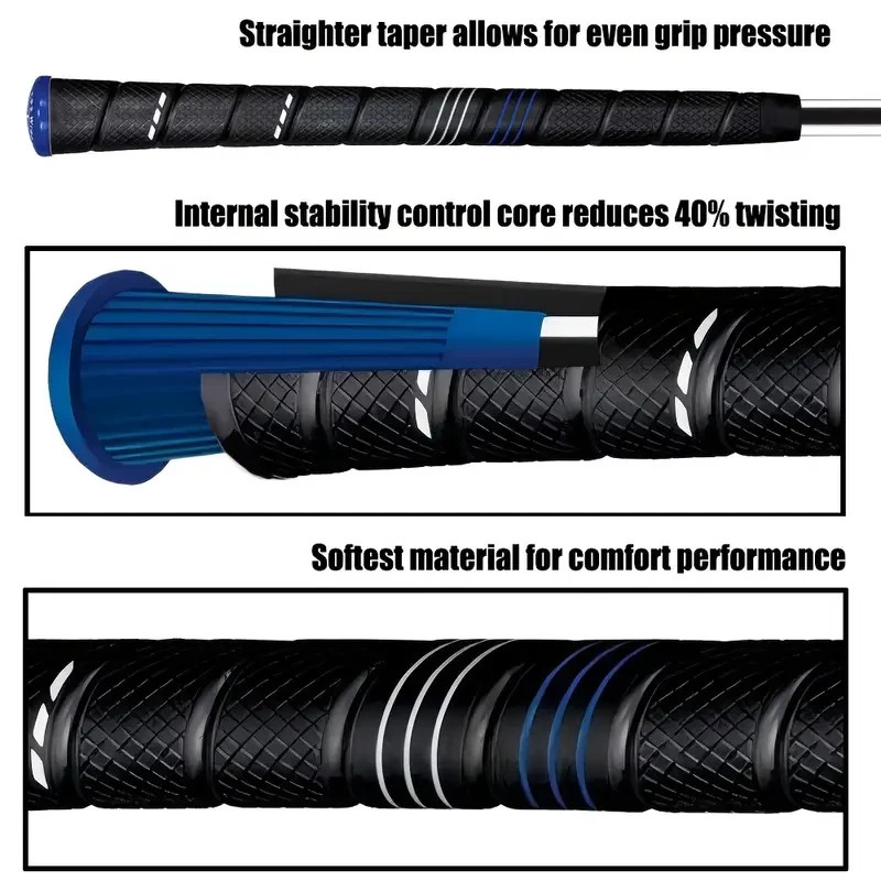 CP2 Wrap Control Core Golf Grips - Jumbo Oversize - Black/Blue - 13 Piece Set