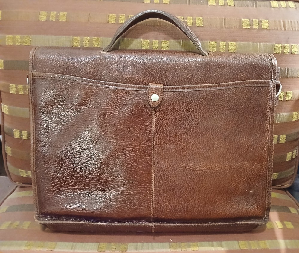 Rugged Thick Leather Briefcase Bag