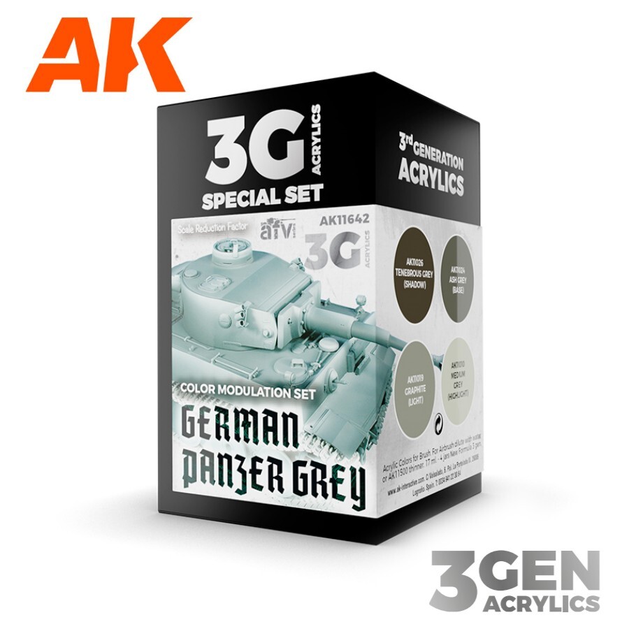 AK Interactive: German Panzer Grey Modulation - Acrylic Paint Set - AK11642