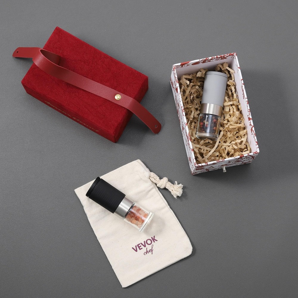 Mini Salt and Pepper Grinder Set, Small Tiny Adjustable Coarseness Ceramic Sa...