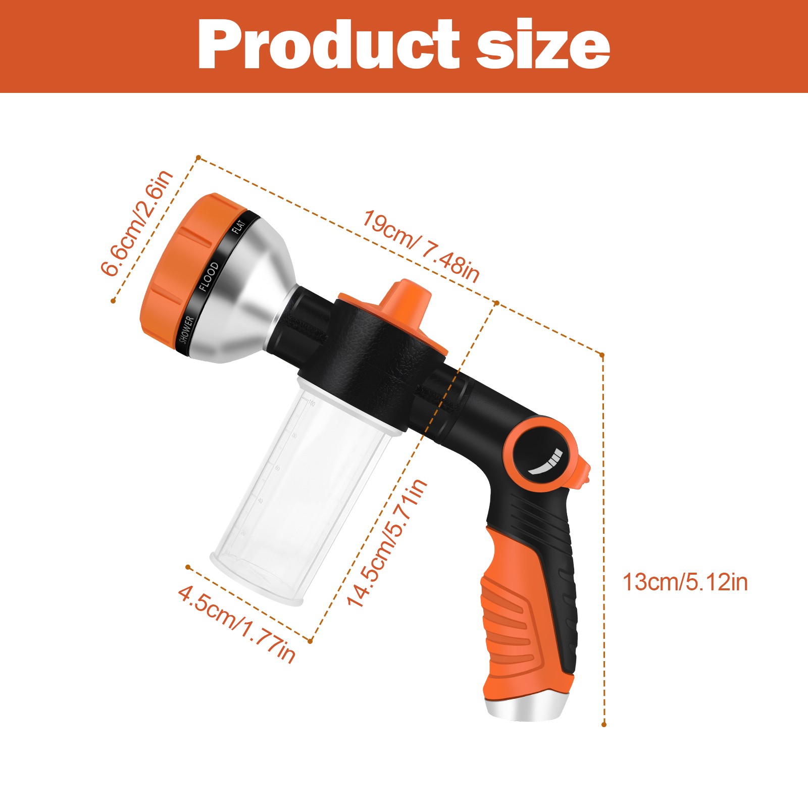 Car Cleaning Wash Pressure Washer Snow Foam Lance 8 Mode Sprayer Gun Soap Bottle