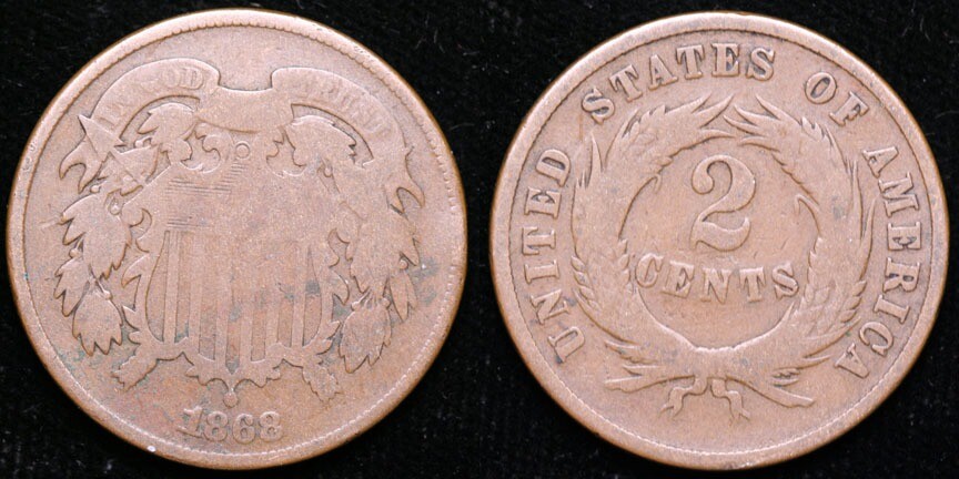1868 Two Cent Piece