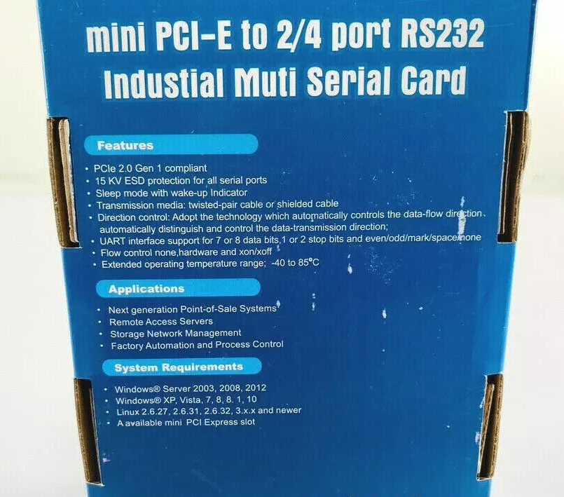 IOCrest SI-MPE15047, 4-Port Serial Mini Pci-E Controller Card