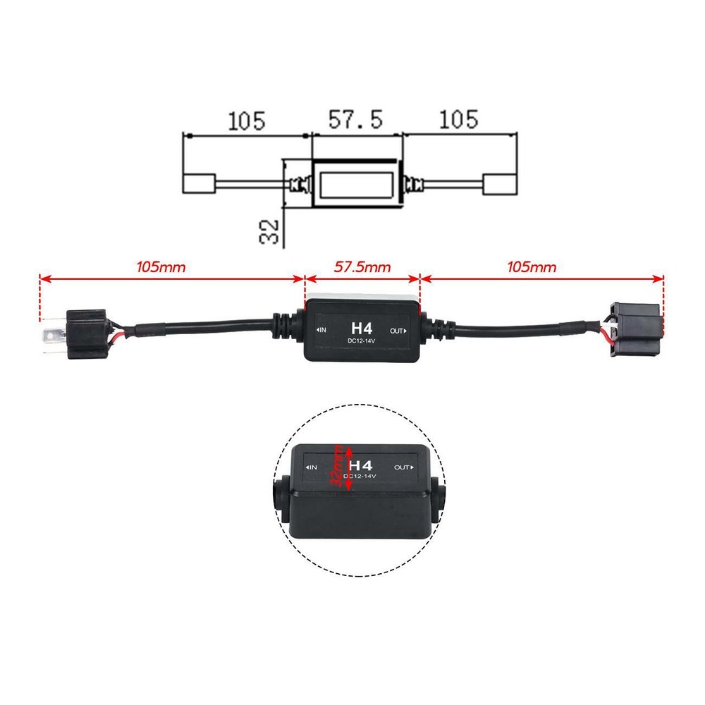 LED Headlight Canbus Decoder Error Free Warning Canceller Anti Flicker Plug&Play