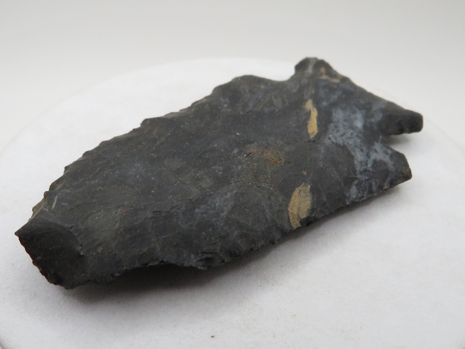 AUTHENTIC INDIAN ARROWHEAD 2 3/8" PROJECTILE PALEO OBSIDIAN POINT OHIO RIVER