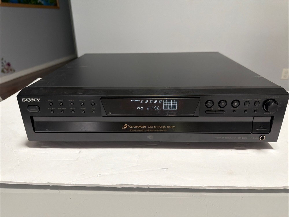 Sony 5-Disc CD Carousel Changer Exchange System CDP-CE375 Player with Remote