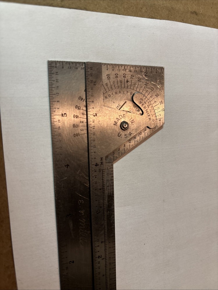 Vintage Machinists Combination Scale Protracter Vernier