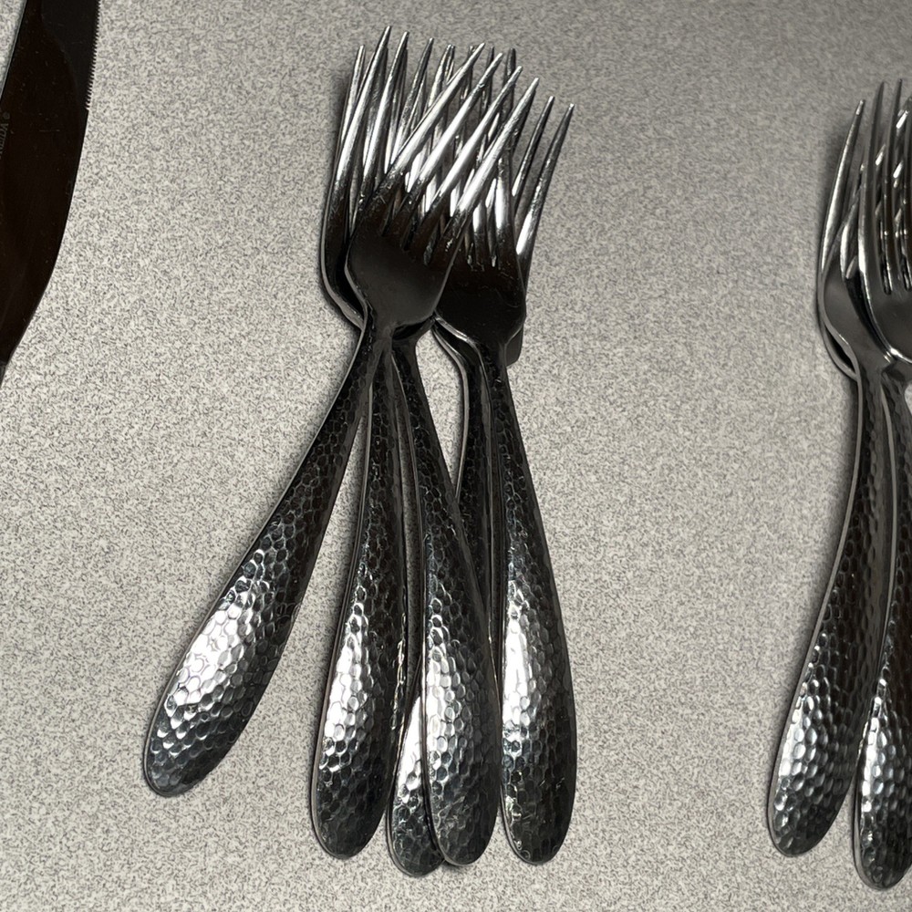Oneida REYNA Stainless Flatware Hammered Serving Set 23 Pieces