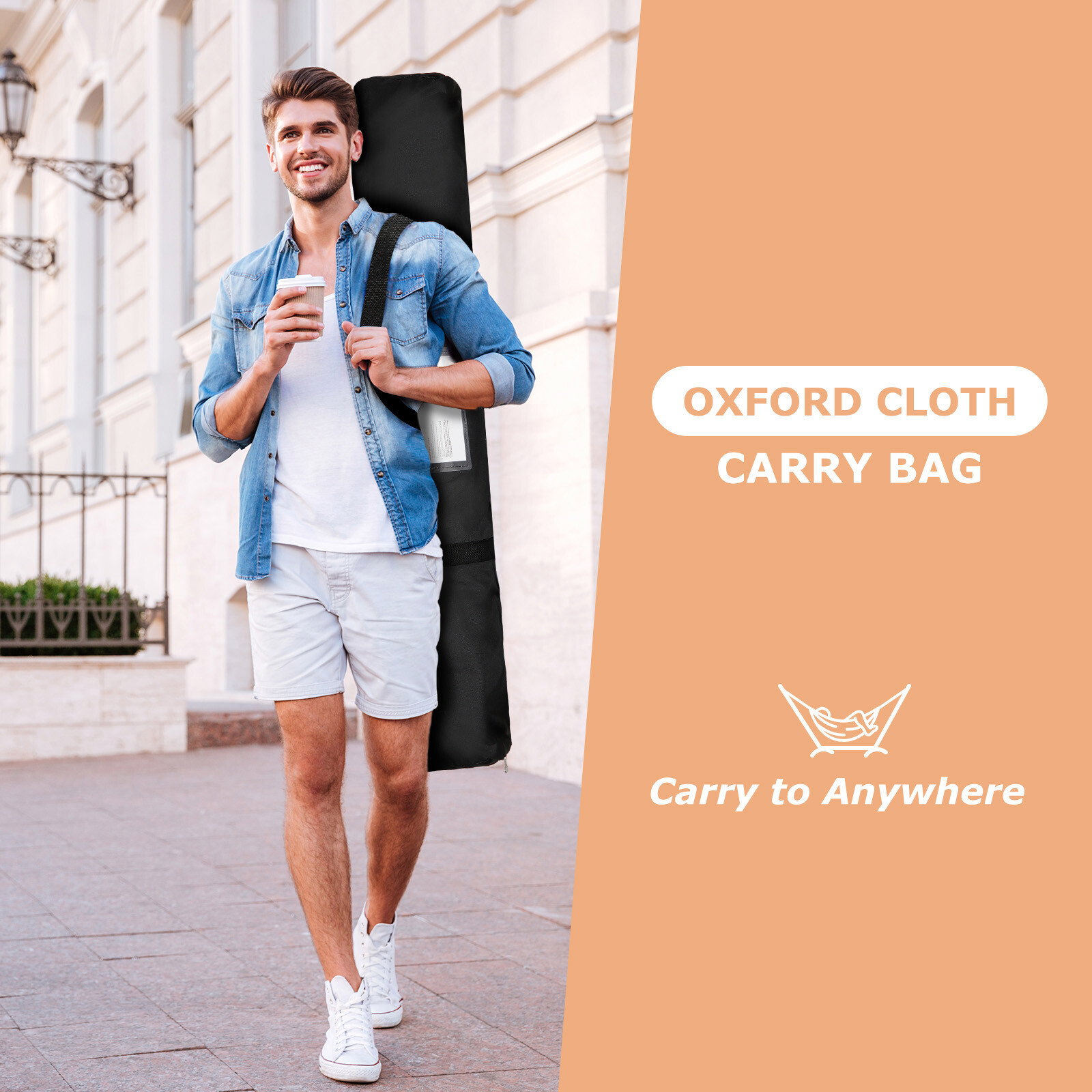 Double Hammock with 620lb Capacity 9FT Steel Stand and Portable Carrying Case