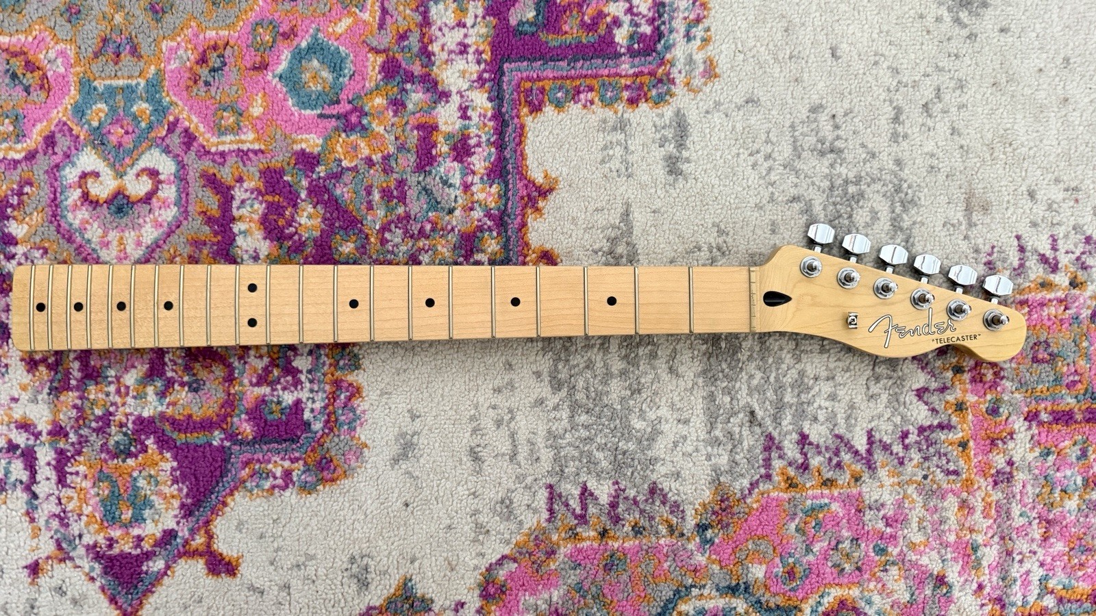 Fender Squier Telecaster Neck Maple Fretboard - Updated Logo& Amber Nitro Relic