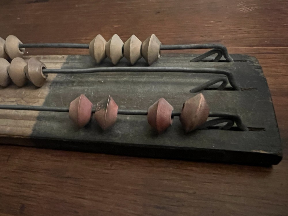 Antique Vintage Hand Calculator Abacus Wooden Computing Counting