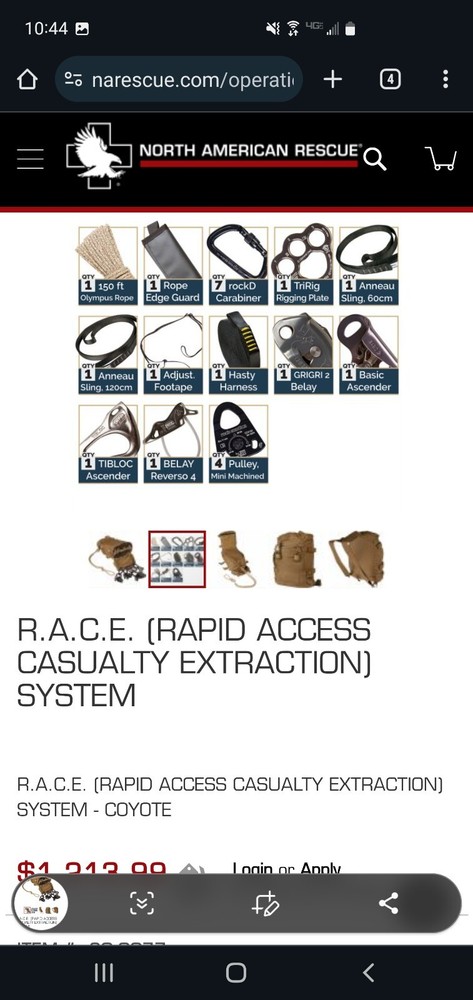 rapid access casualty evacuation system-coyote brown