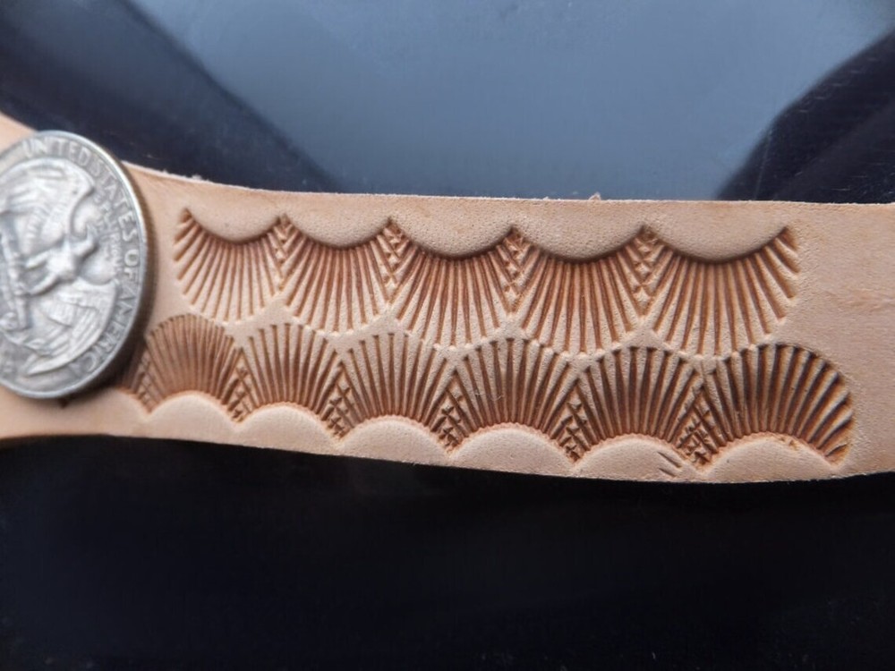 013-36 Lined Border 2019 Brass hand made Leather stamp