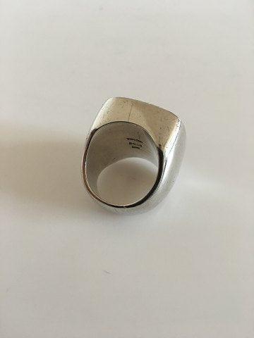 Hans Hansen Sterling Silver Ring with Gilded Top.
