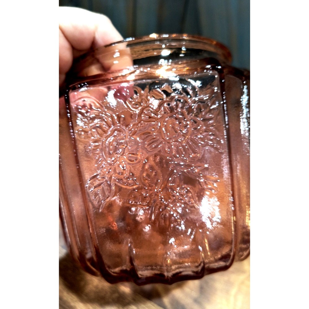 543. Pink Depression Glass Biscuit Jar