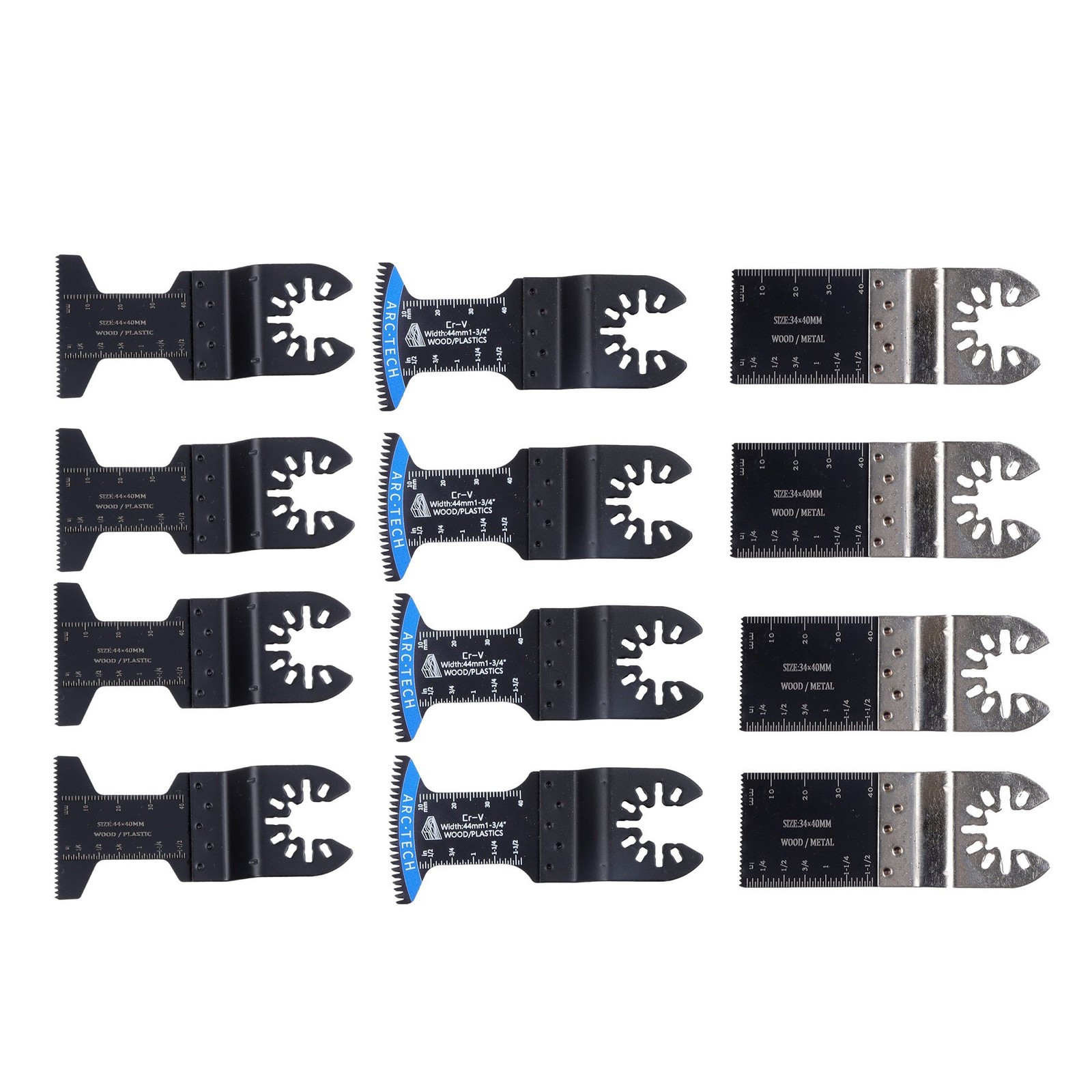 124PCS Oscillating Tool Blade Set Titanium Multi-Tool Blades with Sandpaper