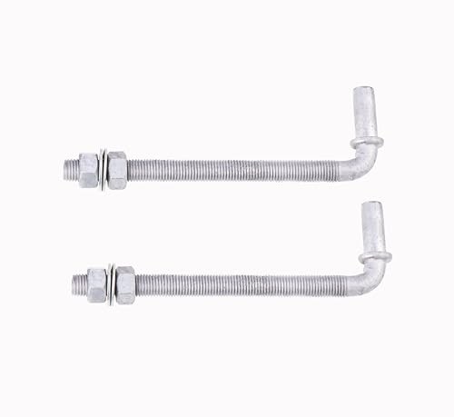 J-Bolt Post Hinge with 5/8" Hinge Pin Galvanized Post Gate Hinge for 8" (2 Pcs)