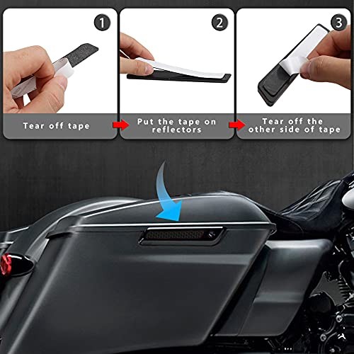 NTHREEAUTO Saddle Bag Reflector Inserts Latch Covers Compatible with 2014 Black