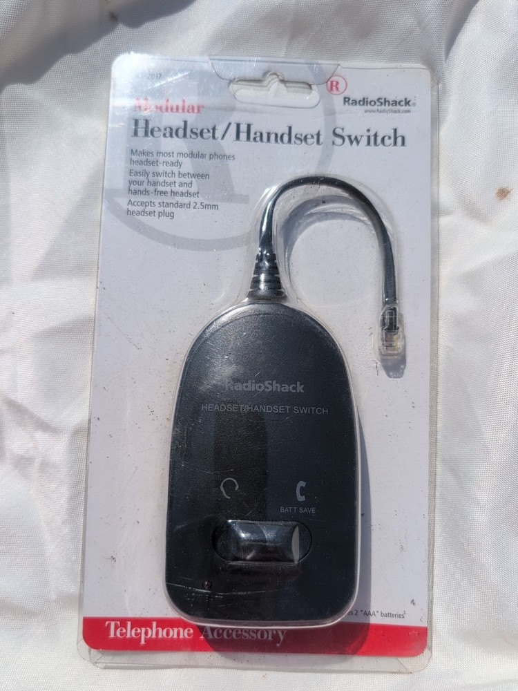Radio Shack Telephone Modular Headset Handset Switch Accessory Model 43-2017 New