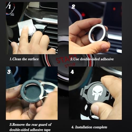 Push Start Button Cover,Press Car Engine Start Stop Button Press-Red-Bat