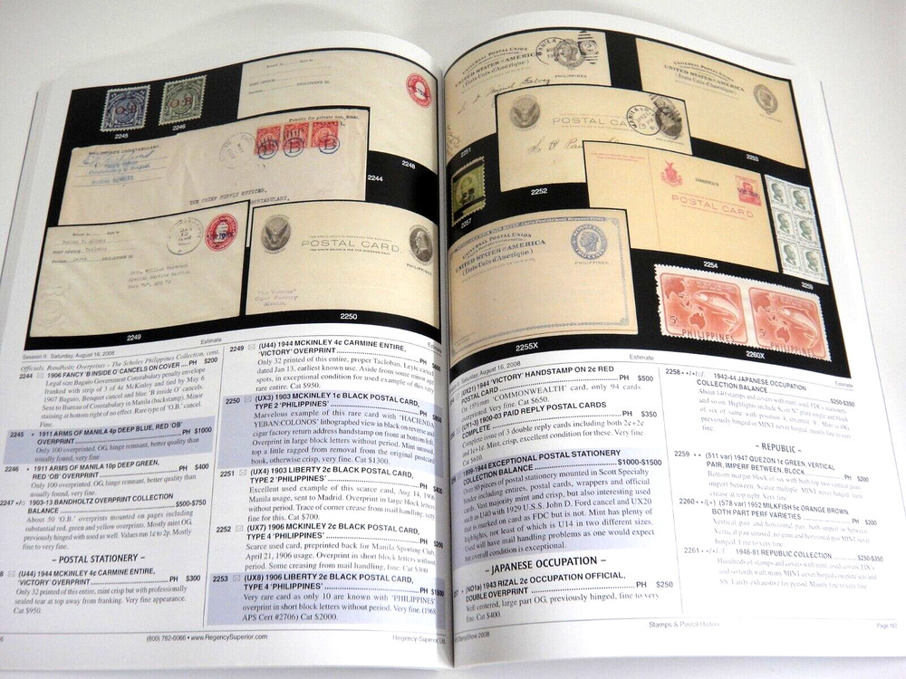 Regency Superior Stamp Auction Catalog 2008 Charles Boss Collection APS Show