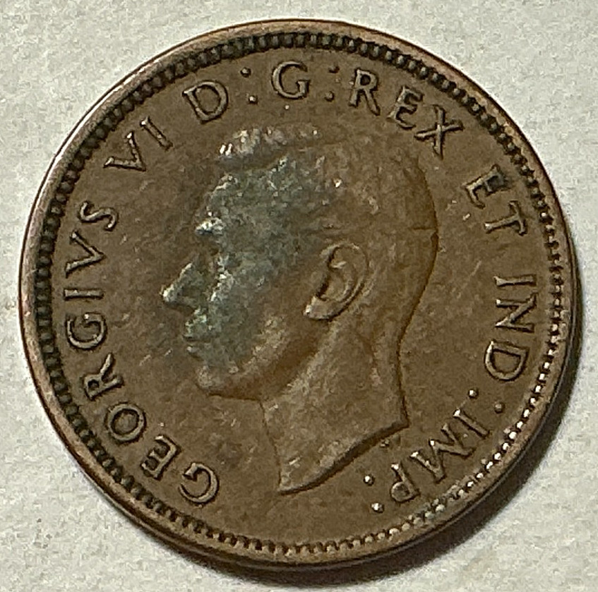1940 (no mintmark) Canada Cent KM# 32