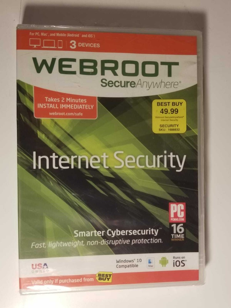 Webroot SecureAnywhere Internet Security - Full Version for Windows & Mac...